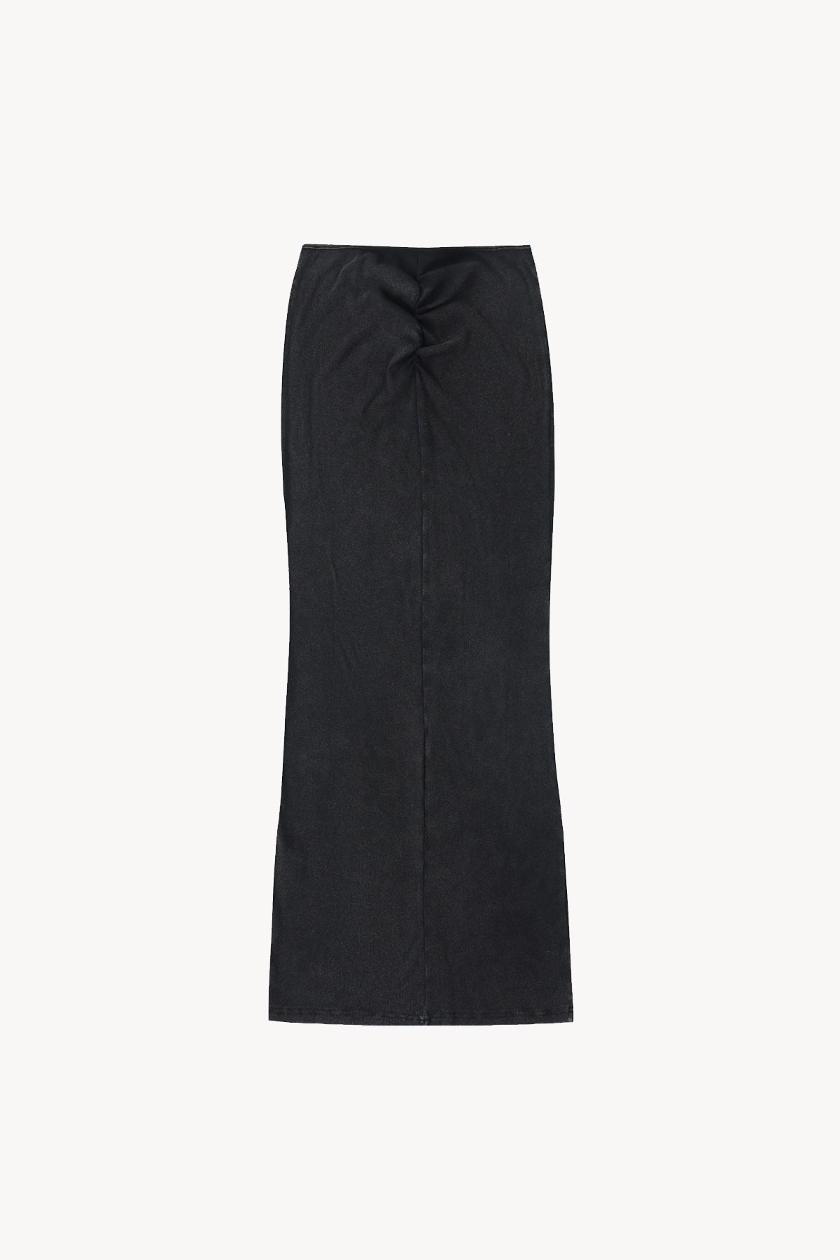 Dyed Washed Drawstring Maxi Skirt - Black