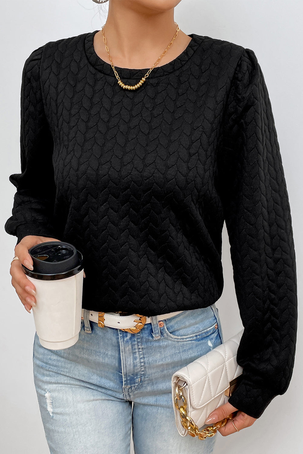 Nora Round Neck Long Sleeve Sweatshirt