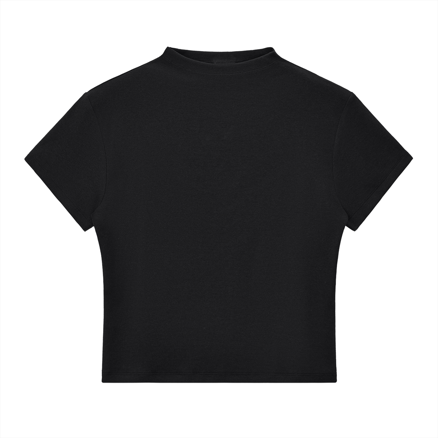 Essential Slim Fit Mock Neck T-Shirt - Black