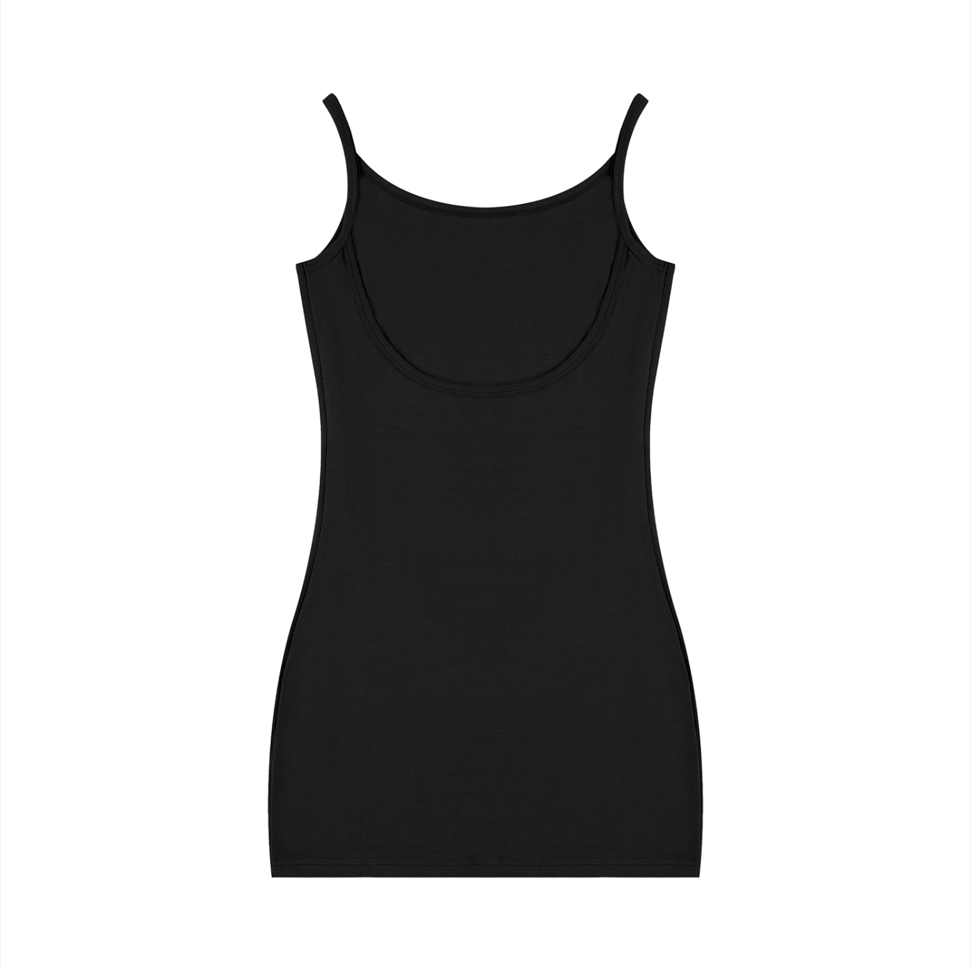 Solid Tight Sleeveless Dress - Black