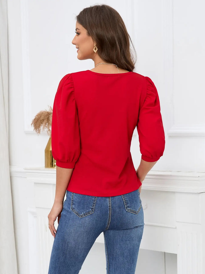 Madelyn Square Neck Puff Sleeve Blouse