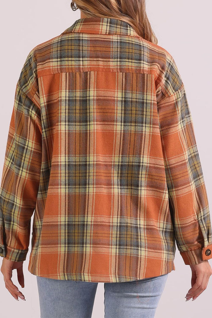 Faith Plaid Collared Neck Shacket