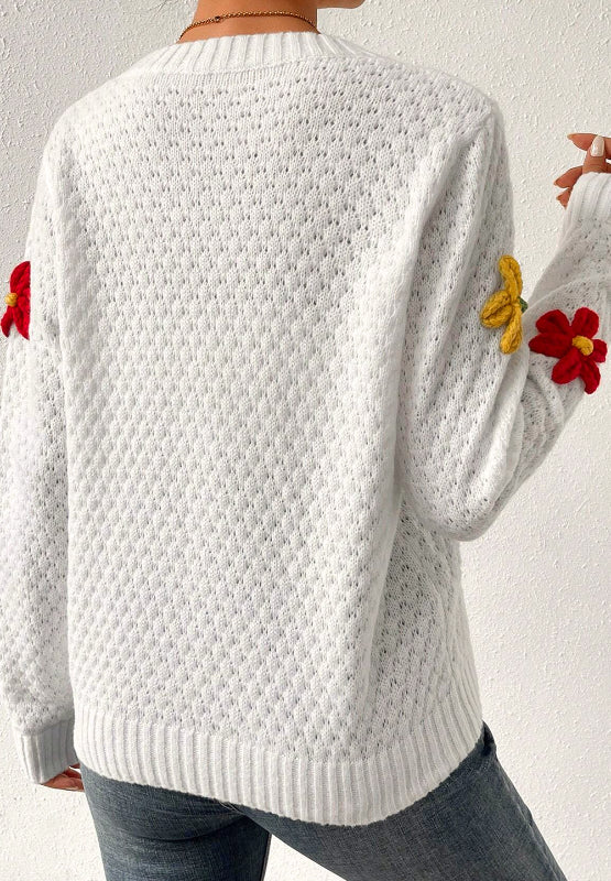 Annalise Crochet Flower Sweater