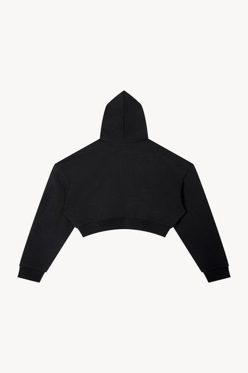 Essential Cropped Hoodie - Black