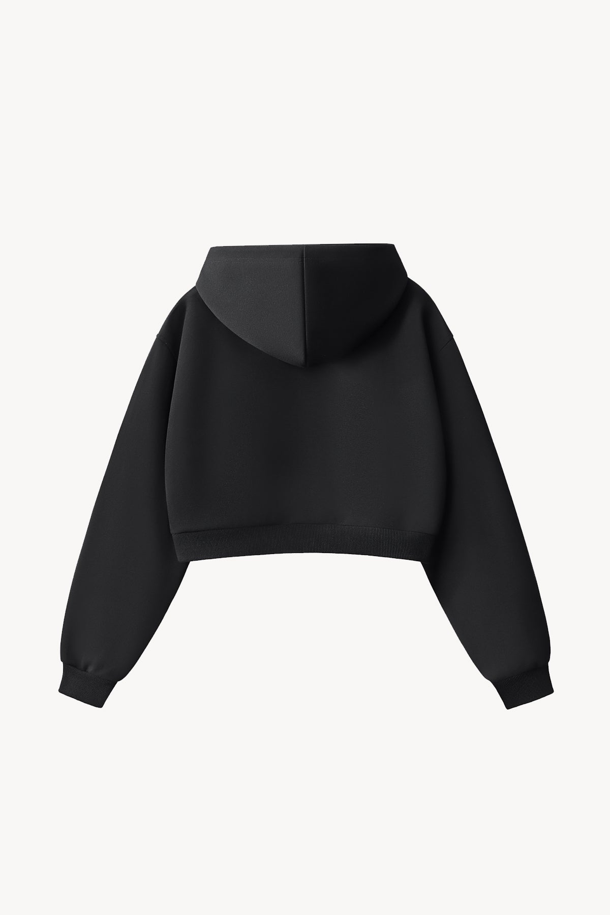 Essential Cropped Hoodie - Black