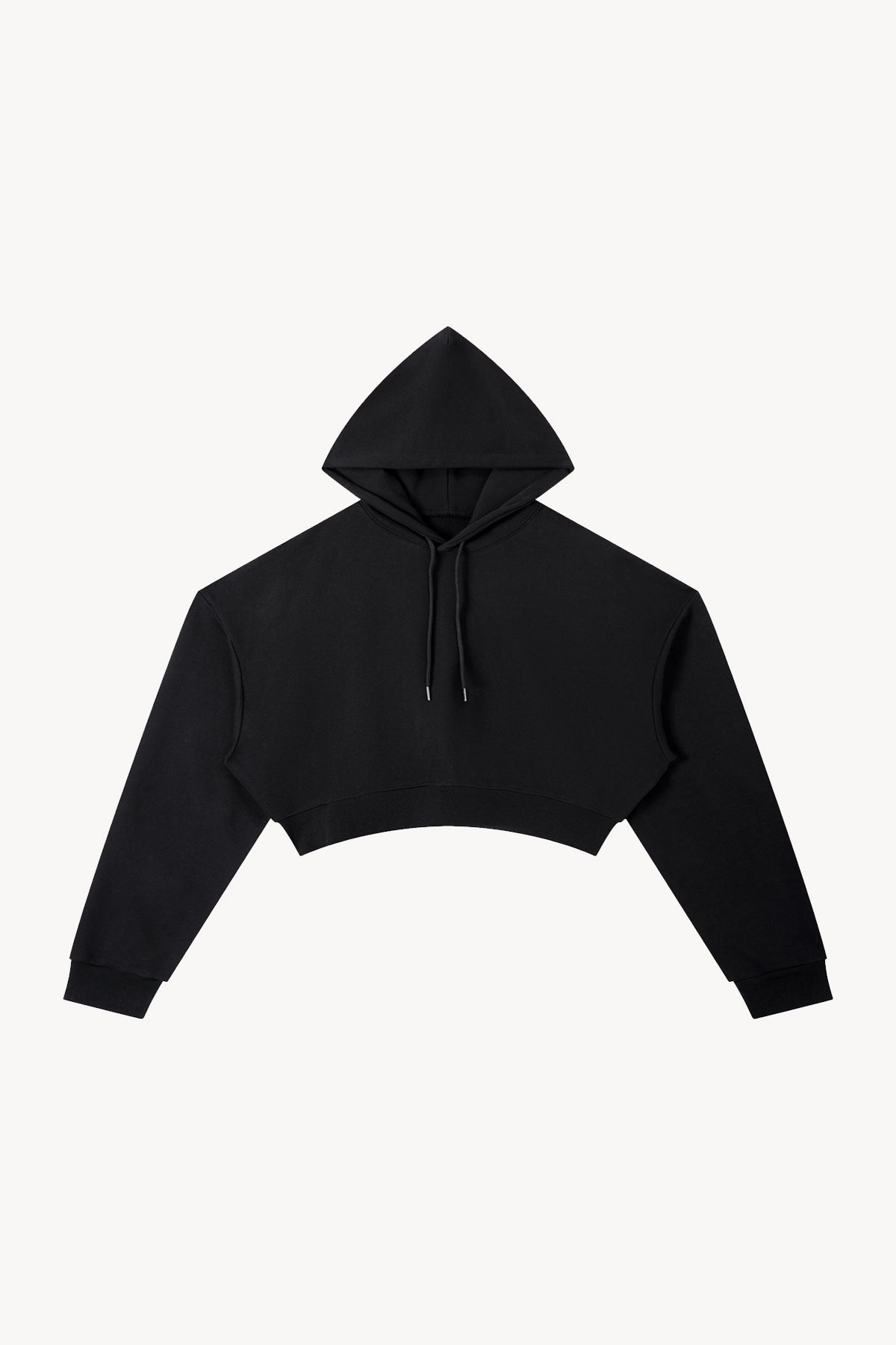 Essential Cropped Hoodie - Black
