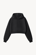 Essential Cropped Hoodie - Black