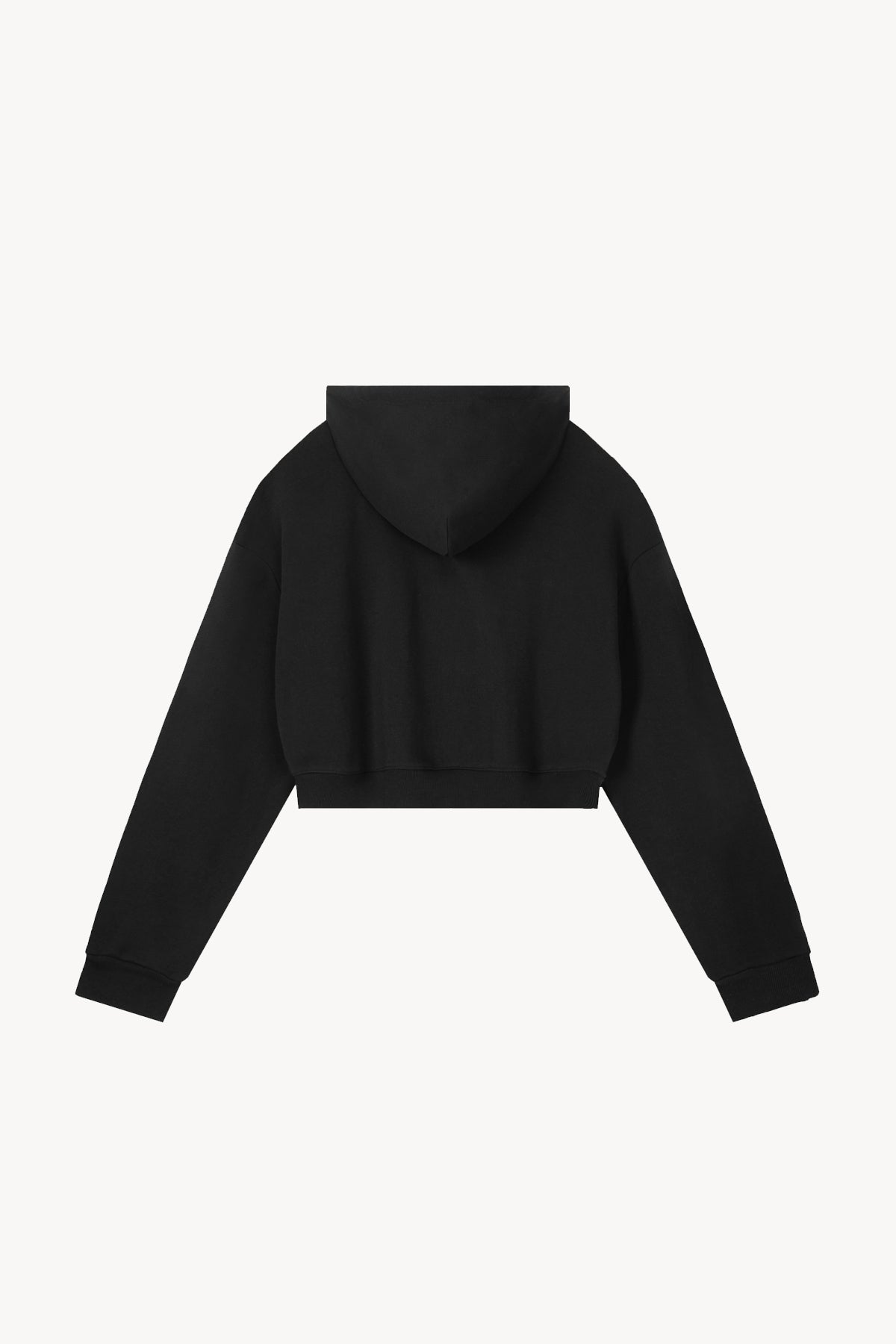 Essential Cropped Zip-Up Hoodie - Black
