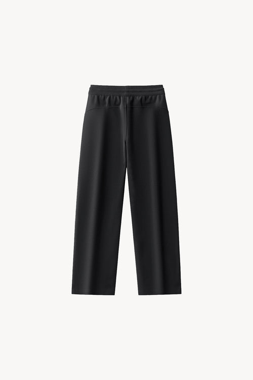 Essential Drawstring Straight-Leg Sweatpants - Black