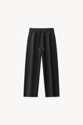 Essential Drawstring Straight-Leg Sweatpants - Black