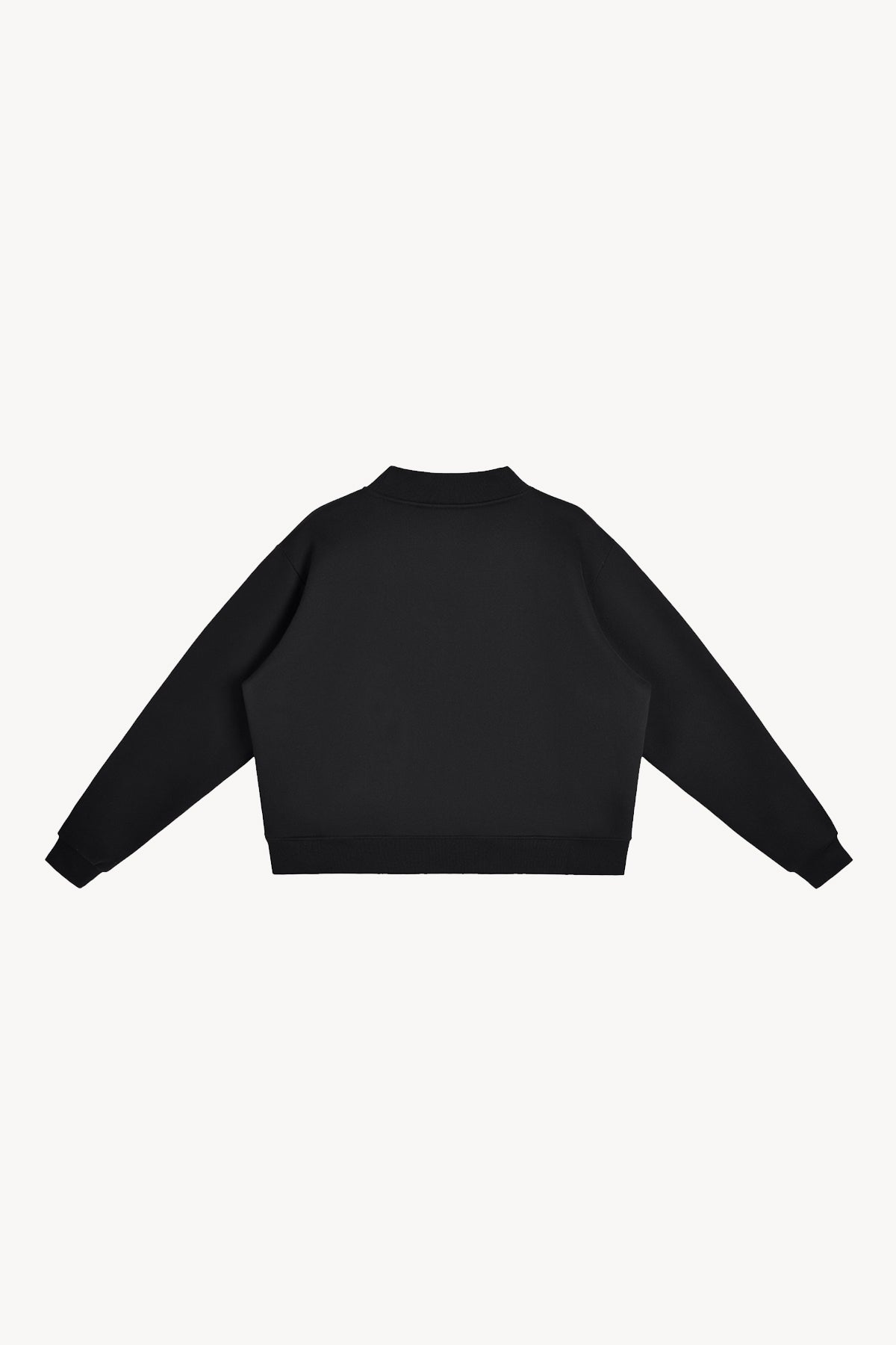 Essential Fleece Mock-Neck Crew Sweatshirt - Black