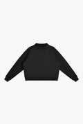 Essential Fleece Mock-Neck Crew Sweatshirt - Black