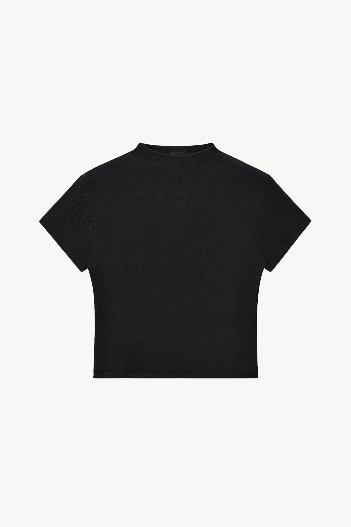 Essential Slim Fit Mock Neck T-Shirt - Black