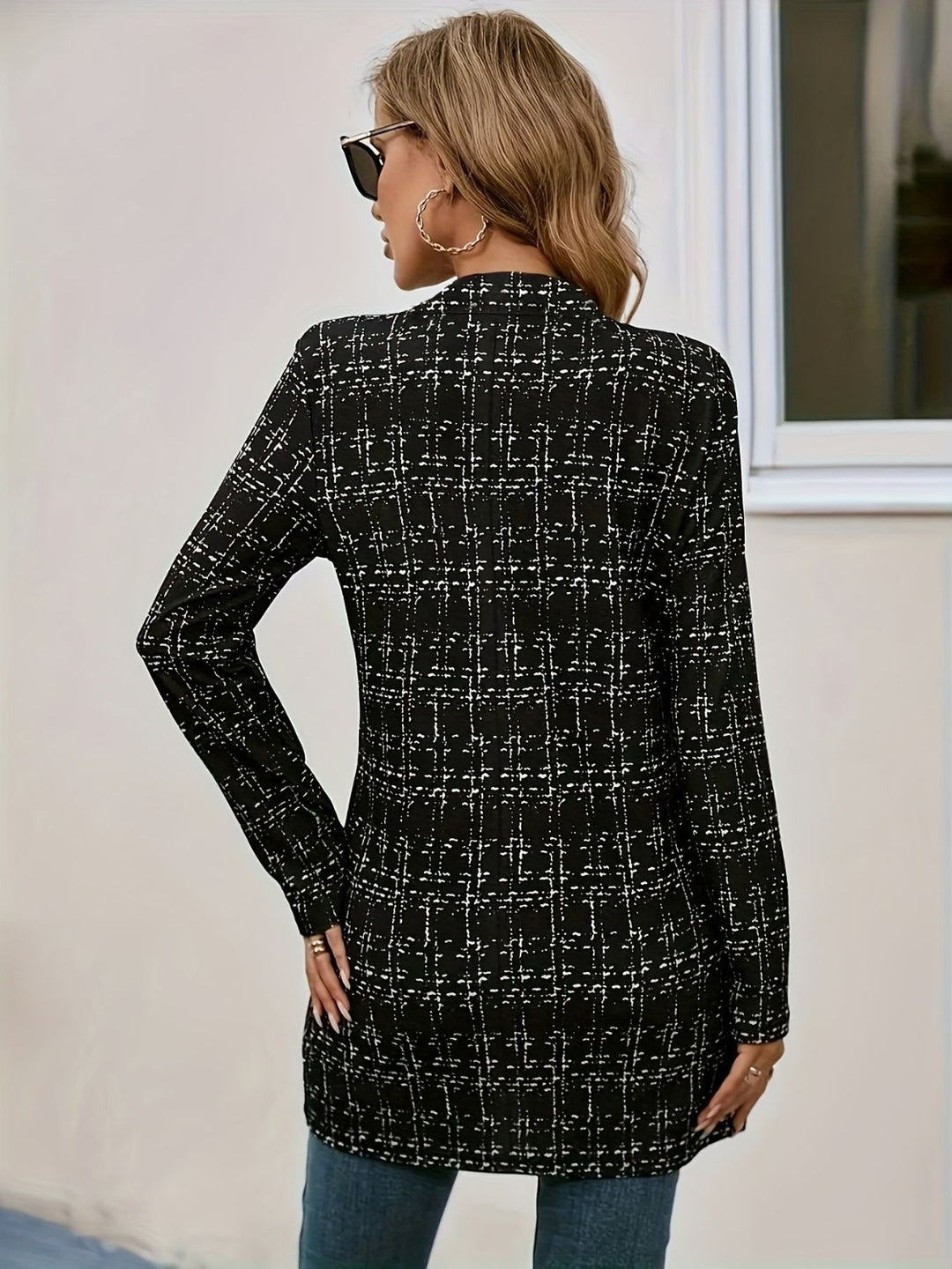 Harper Plaid Open Front Blazer