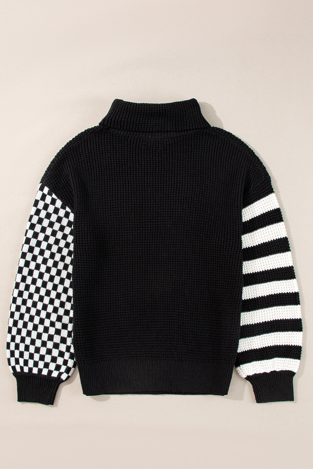 Sienna Striped & Checkered Turtleneck Sweater