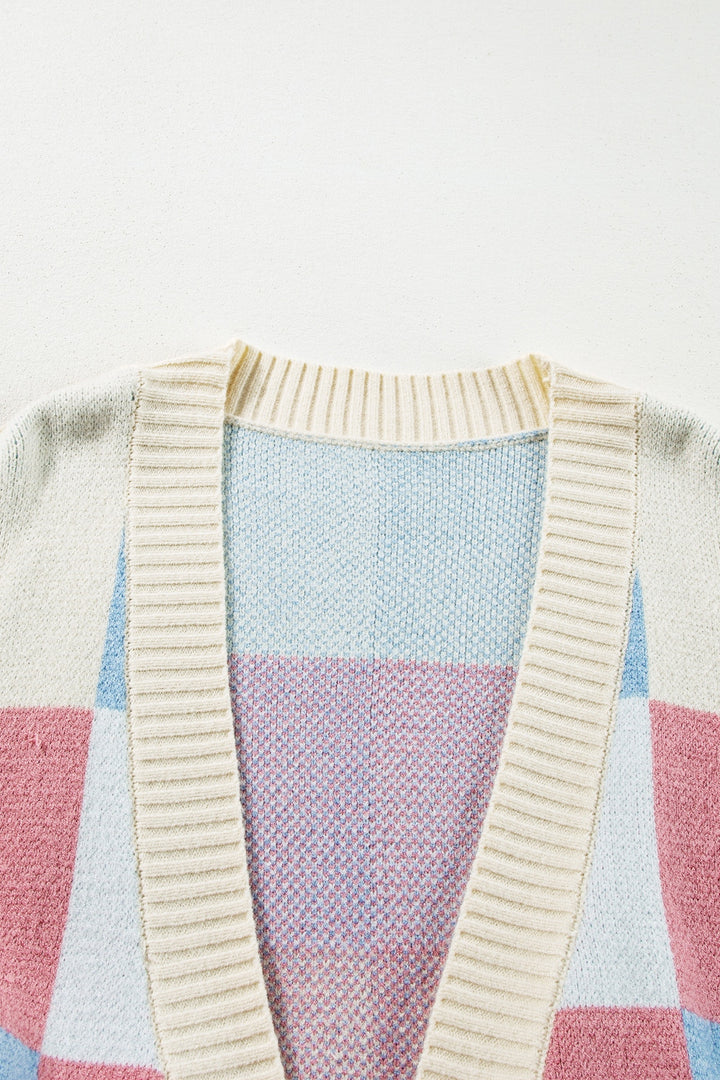 Elsa Color Block Open Front Cardigan