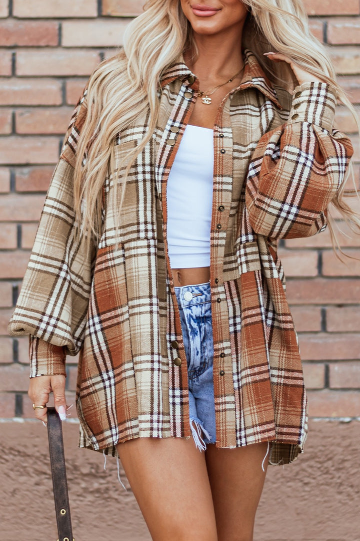 Hailey Plaid Snap Down Shacket