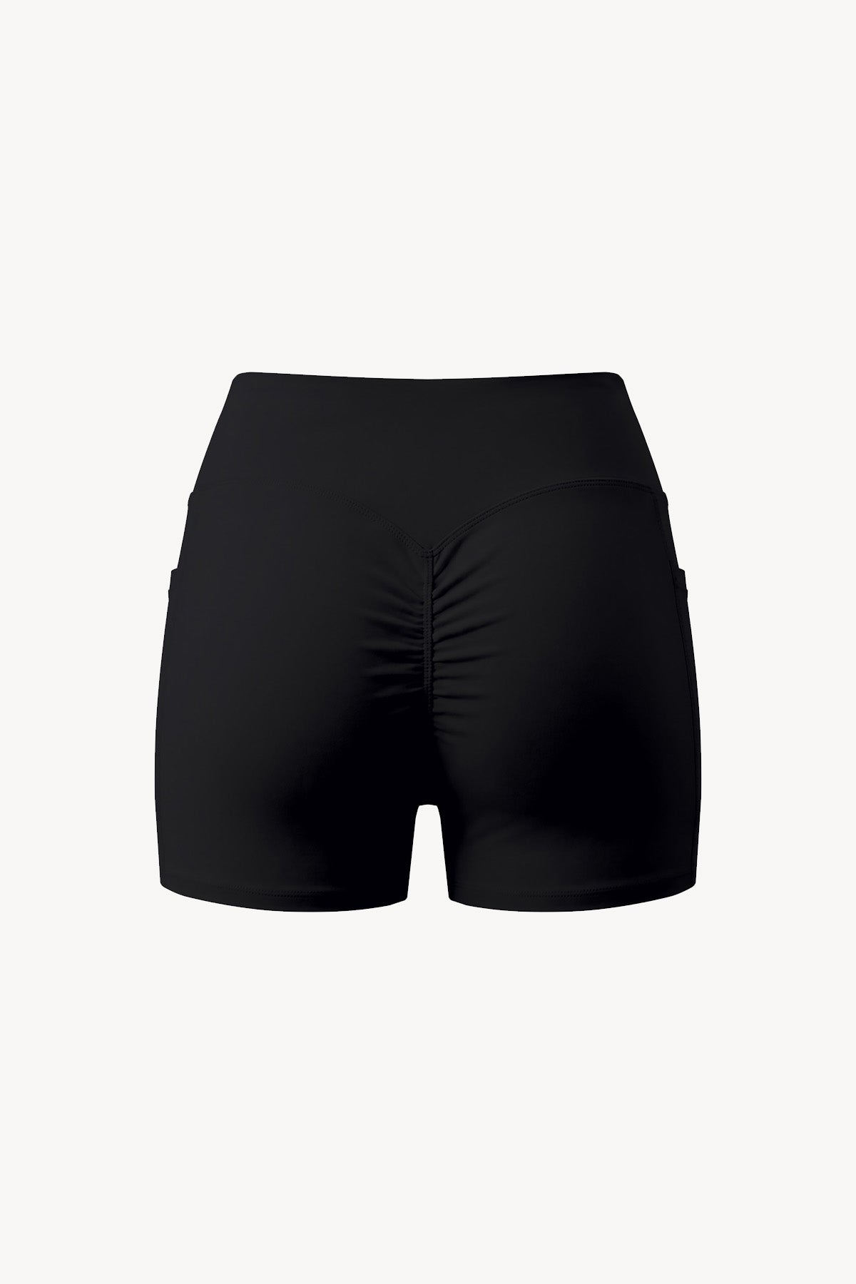 High Rise Pocket Yoga Shorts - Black