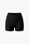 High Rise Pocket Yoga Shorts - Black