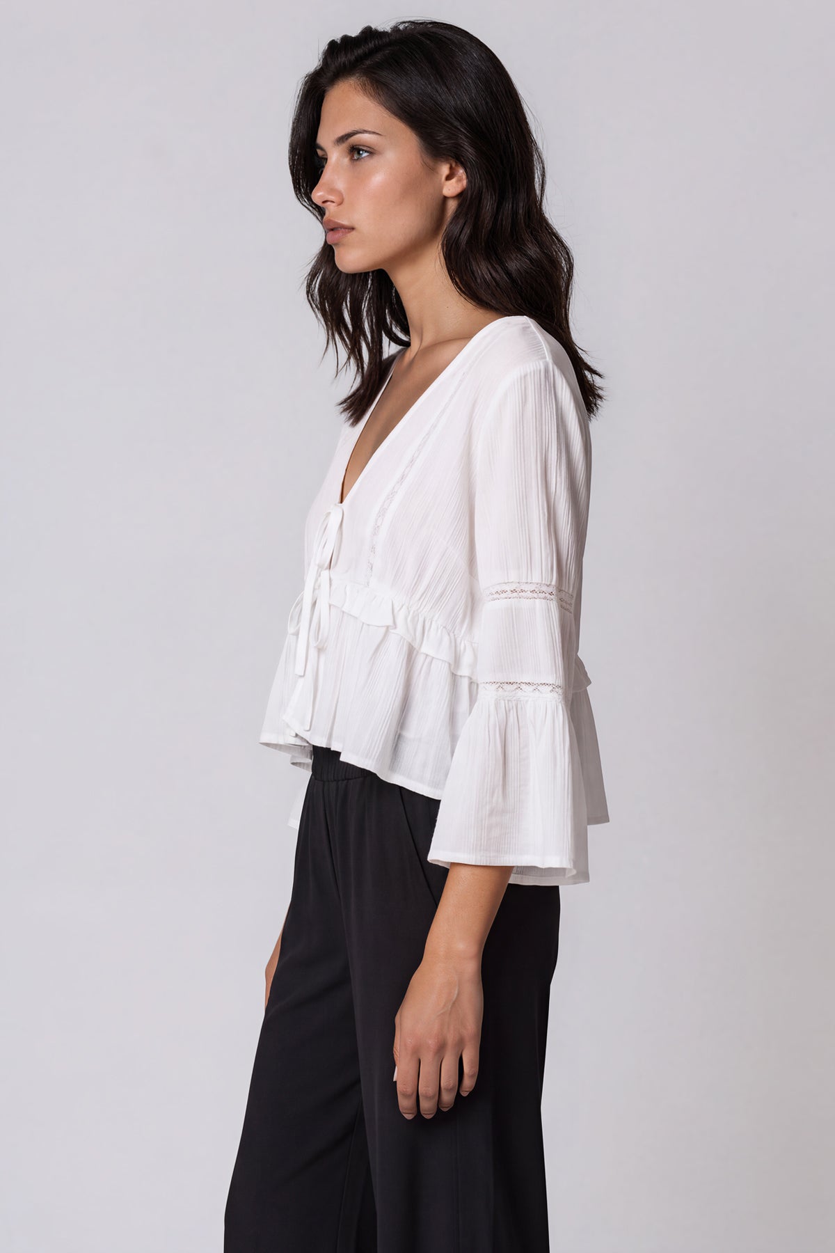 High Rise Wide Leg Pants - Black