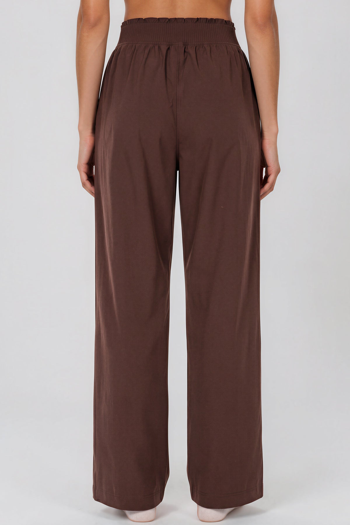 High Rise Wide Leg Pants - Coffee