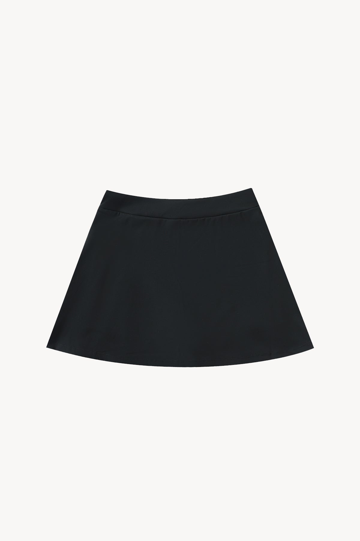 High-Waist Pocketed A-Line Skirt - Black