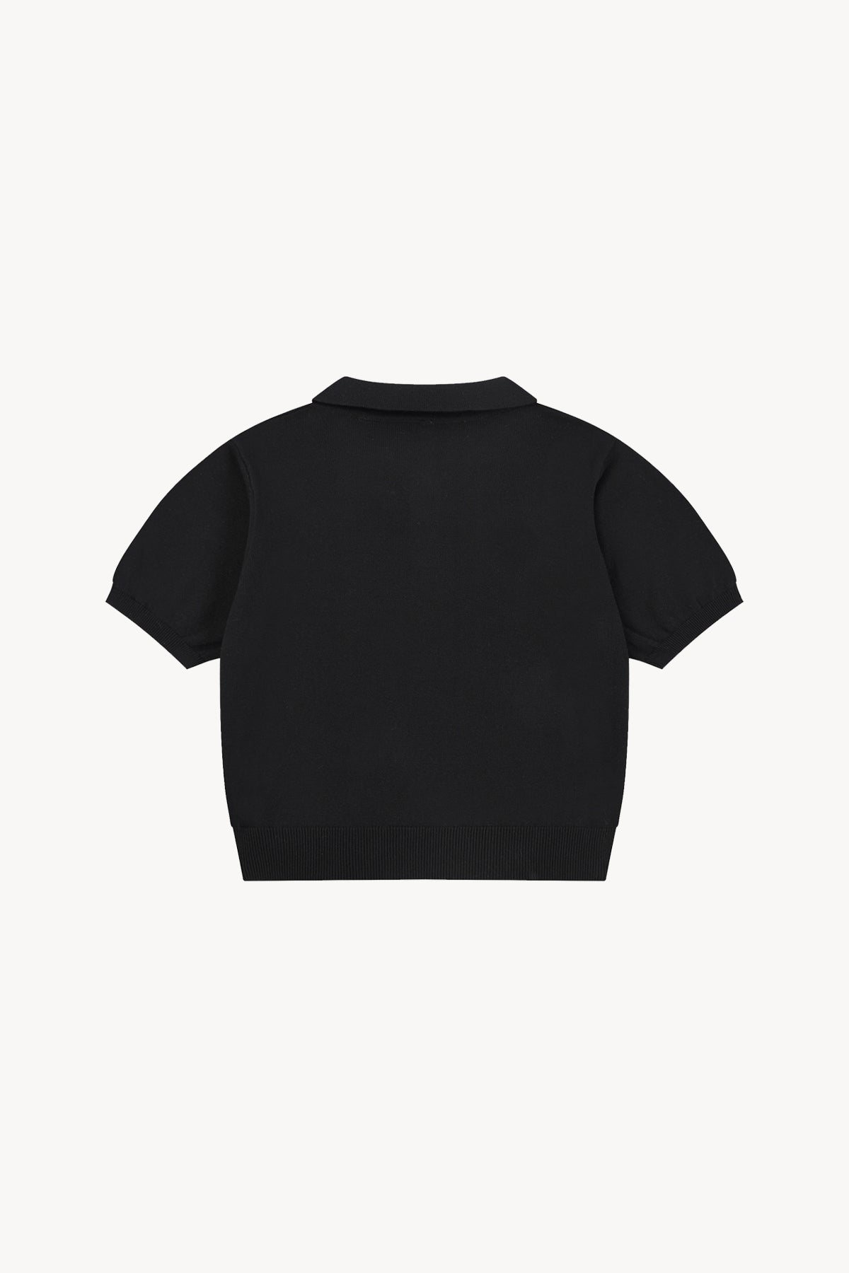 Knit Cotton Polo Shirt - Black