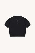 Knit Cotton Polo Shirt - Black