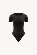 Mineral Wash Crewneck Bodysuit - Black