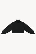 Mock-Neck Quarter-Zip Sweatshirt - Black