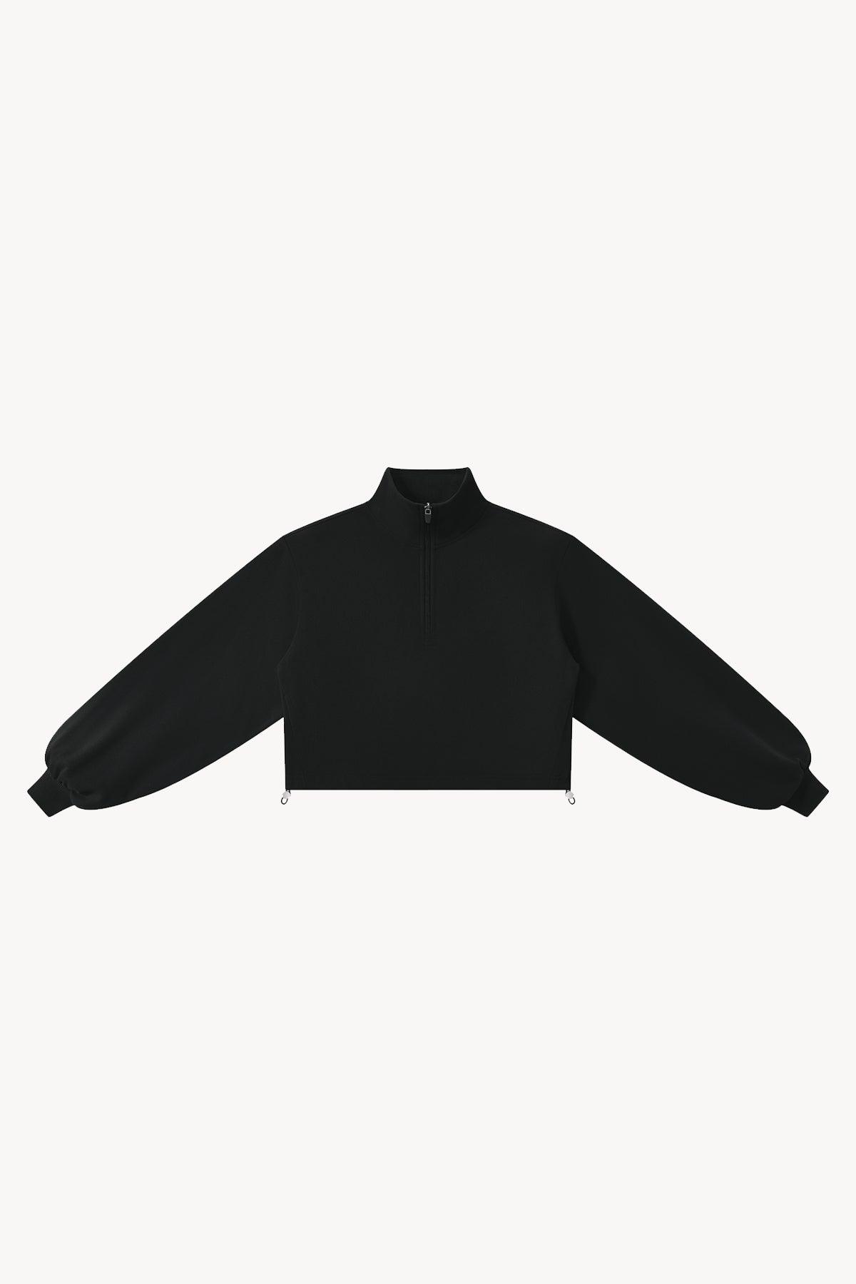 Mock-Neck Quarter-Zip Sweatshirt - Black