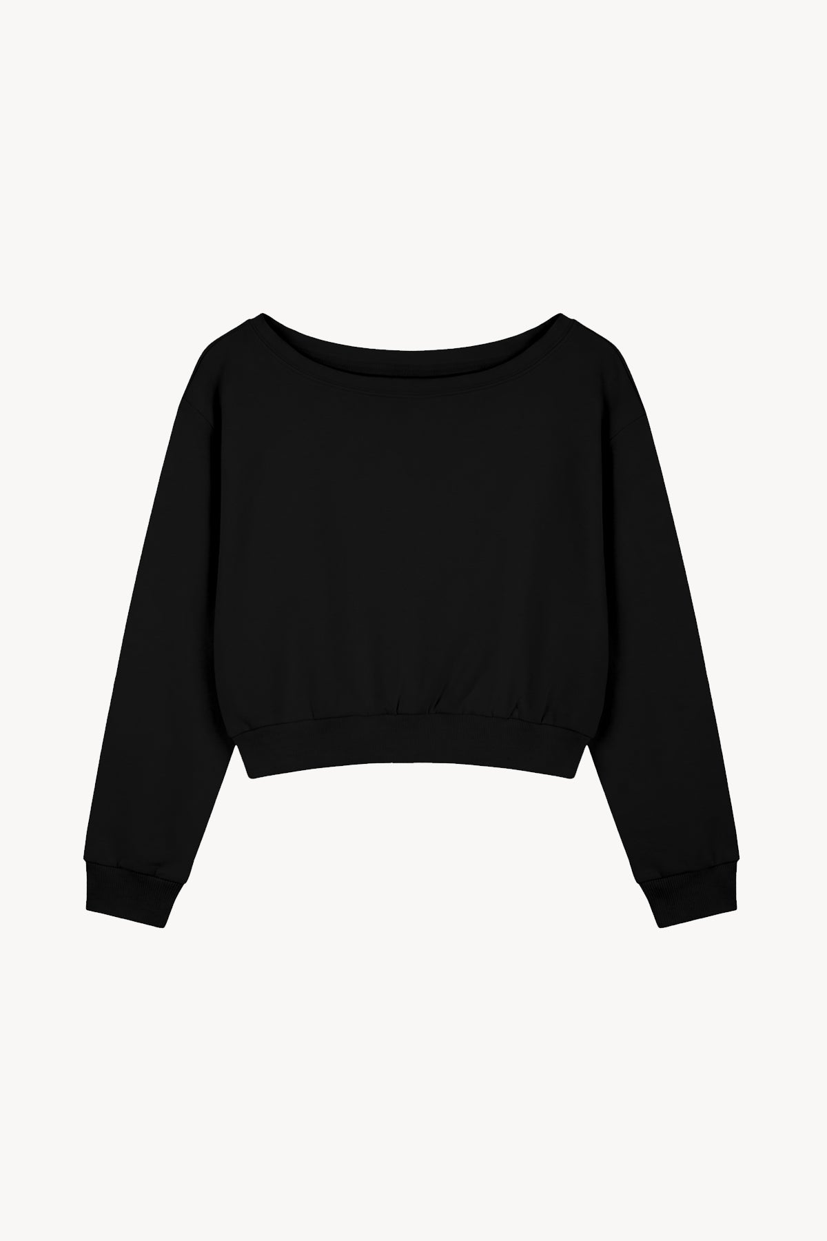 Off-Shoulder Sweatshirt - Black