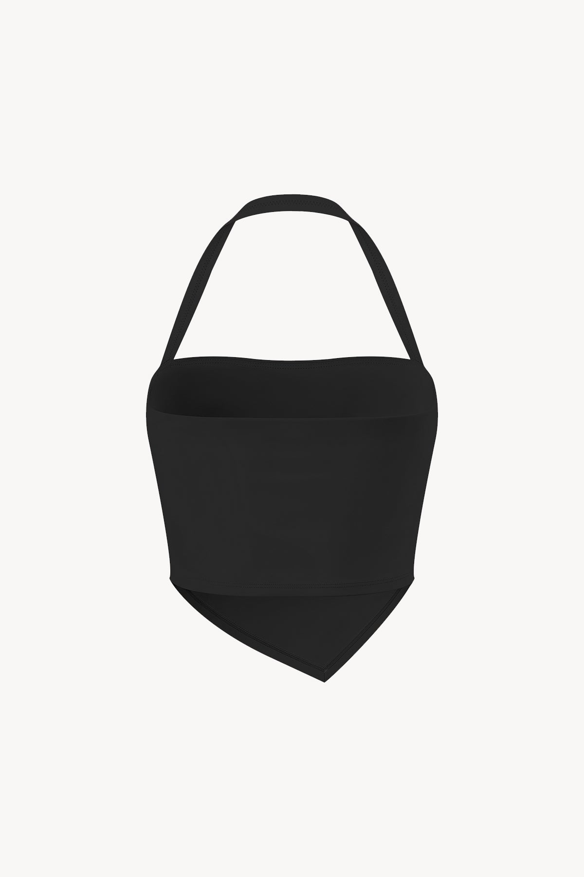 Ruched Halter Neck Yoga Tank Top - Black