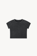 Snow Washed Crop Top - Black