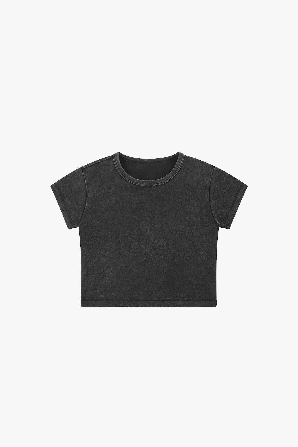 Snow Washed Crop Top - Black