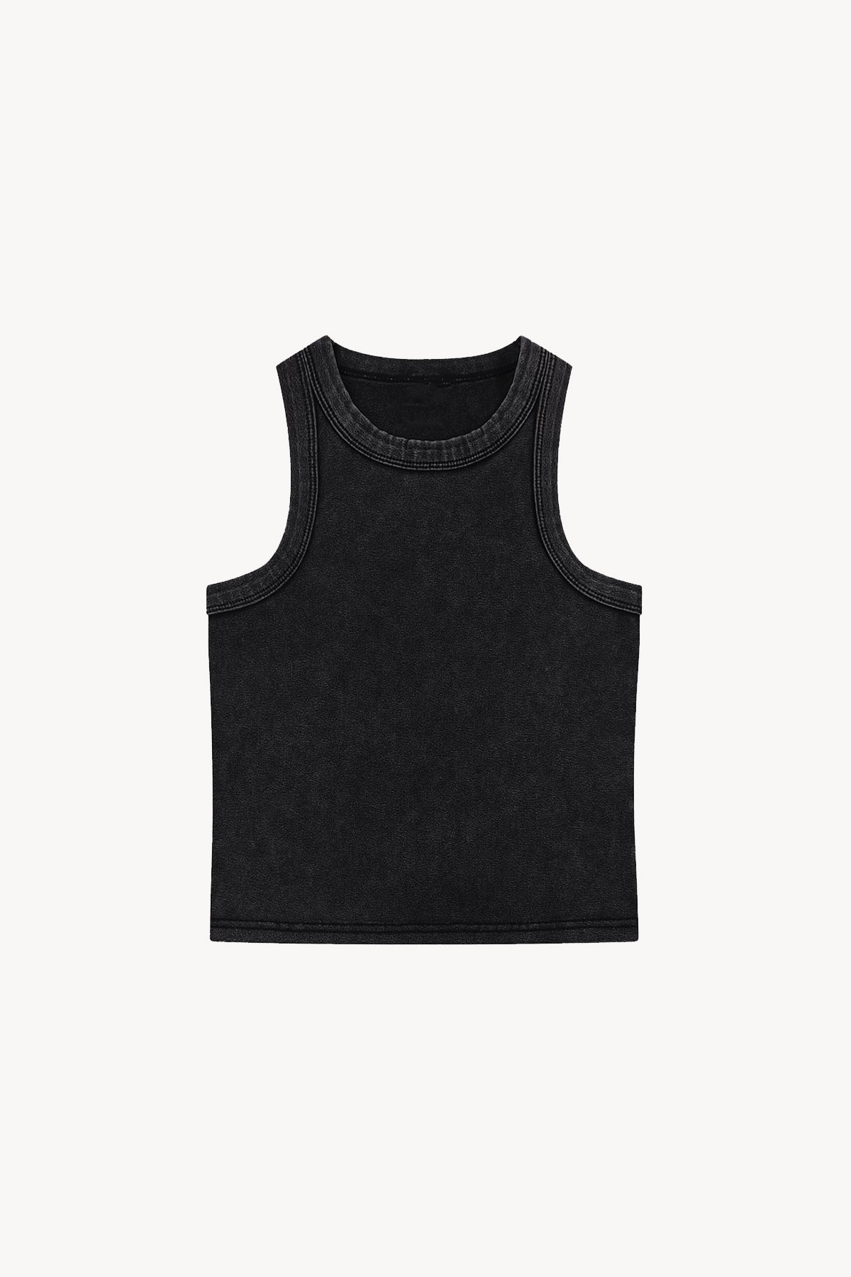 Snow Washed Tank Top - Black