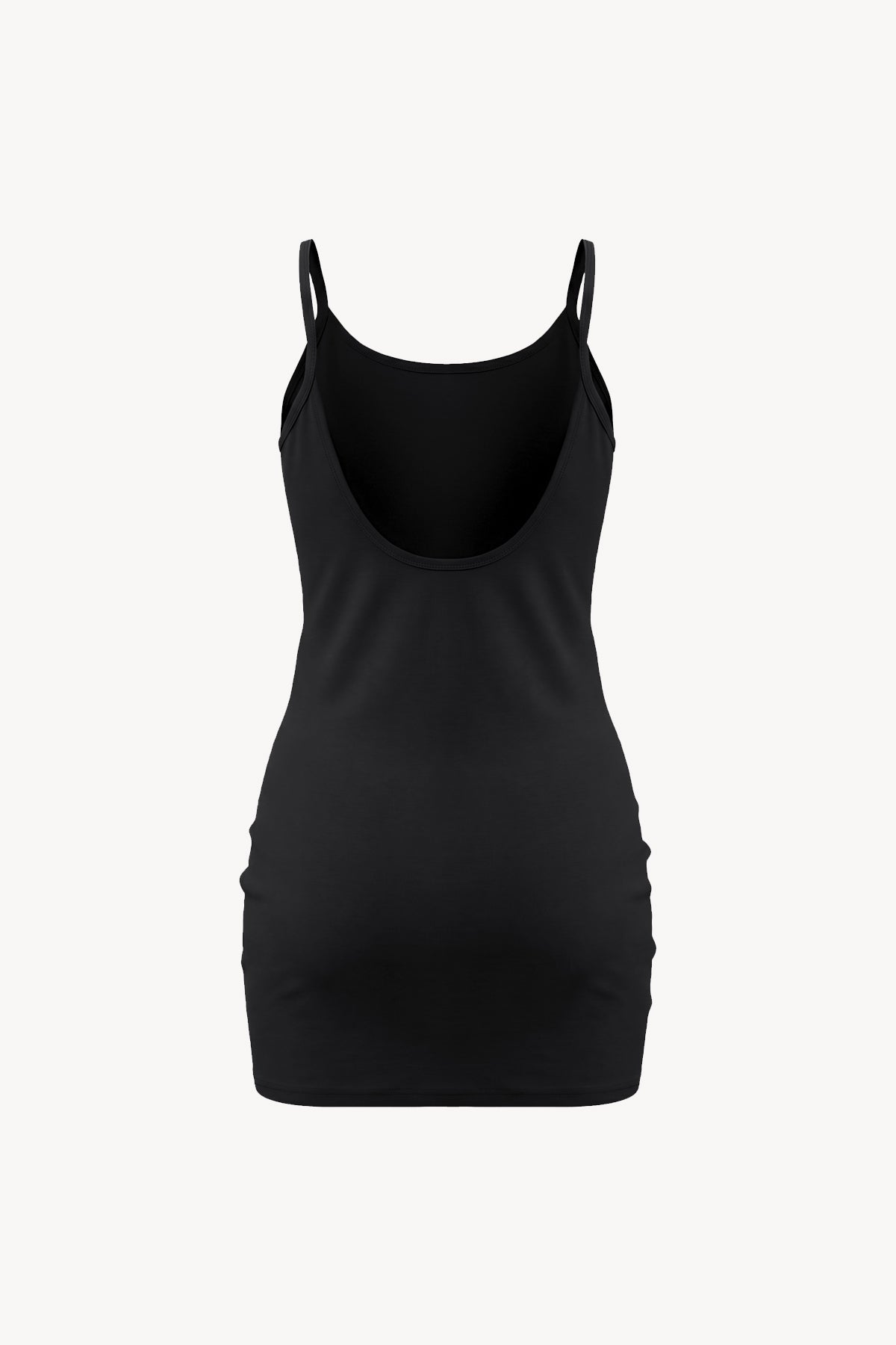 Solid Tight Sleeveless Dress - Black