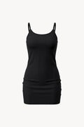 Solid Tight Sleeveless Dress - Black