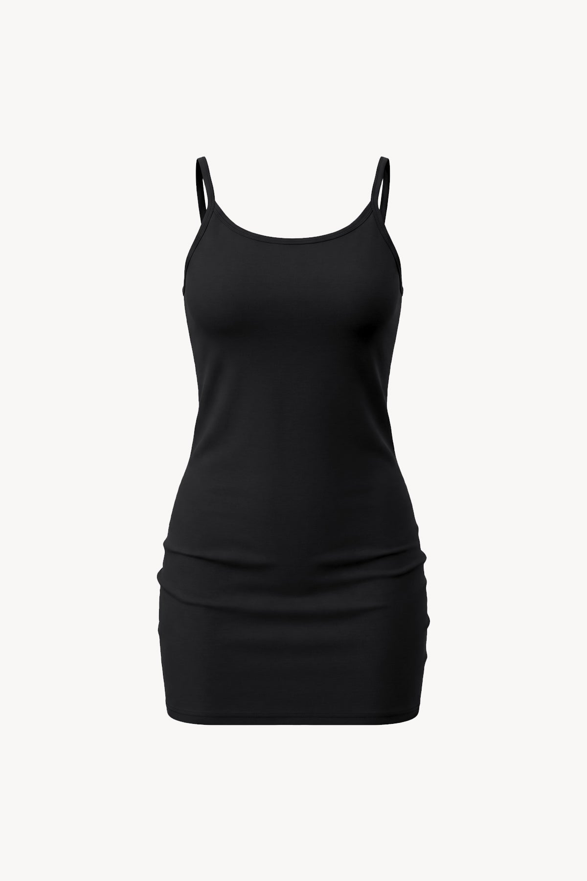 Solid Tight Sleeveless Dress - Black