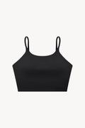 Spaghetti Strap Yoga Sports Bra - Black