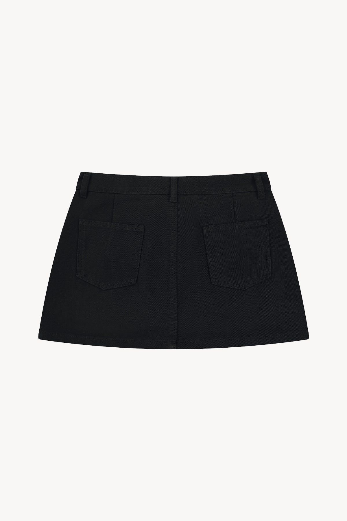 Studded Denim Mini Skirt - Black