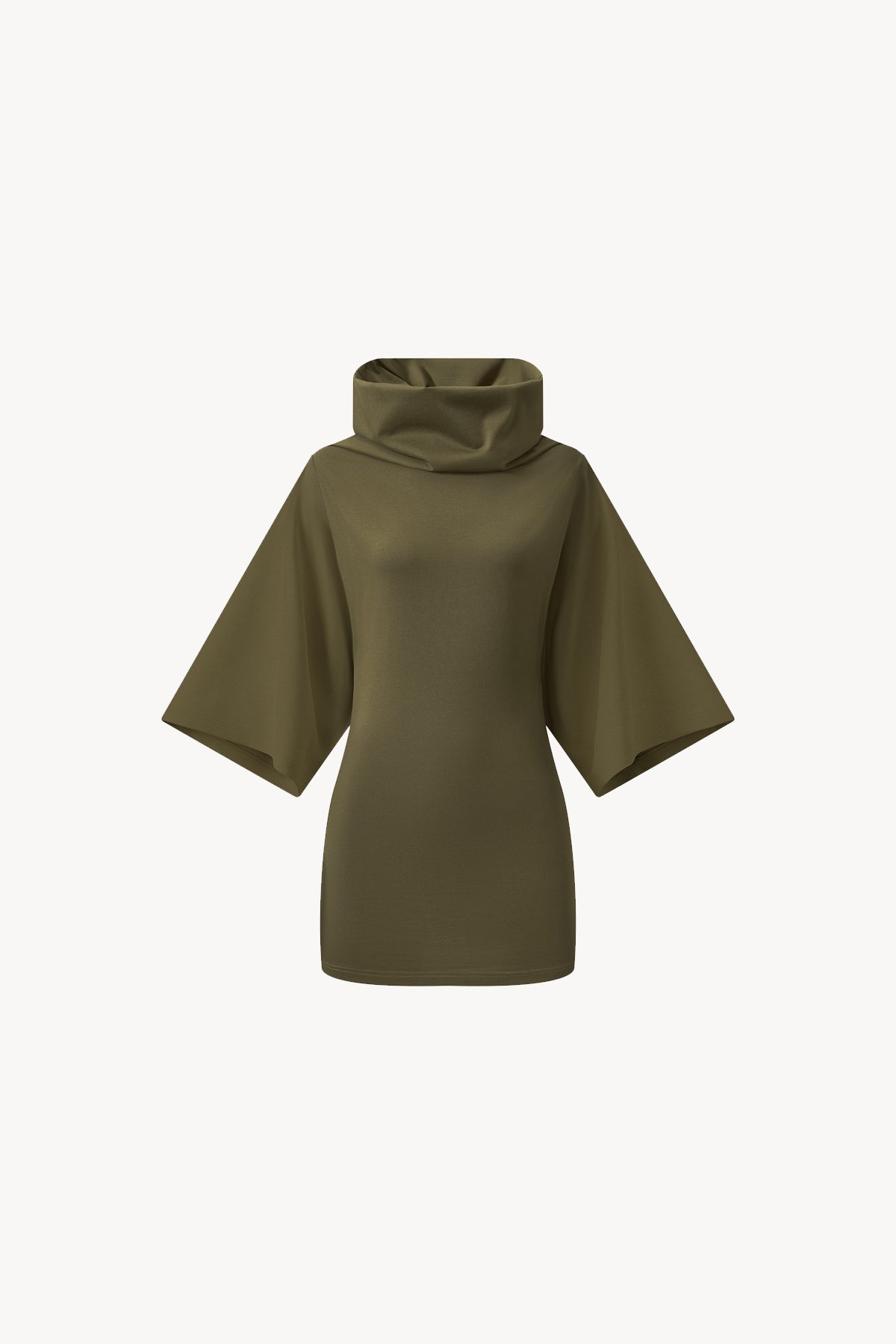 Turtleneck Batwing T-Shirt - Army Green