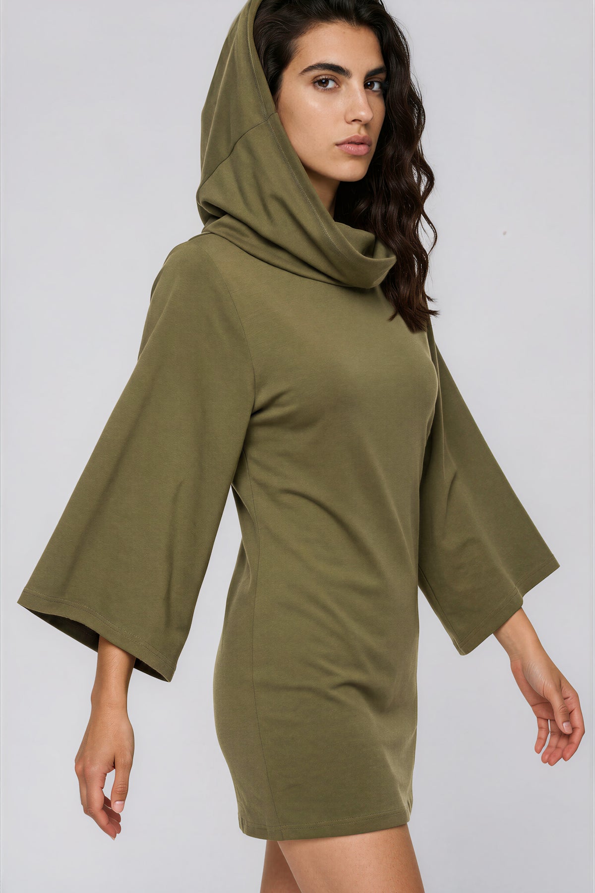 Turtleneck Batwing T-Shirt - Army Green