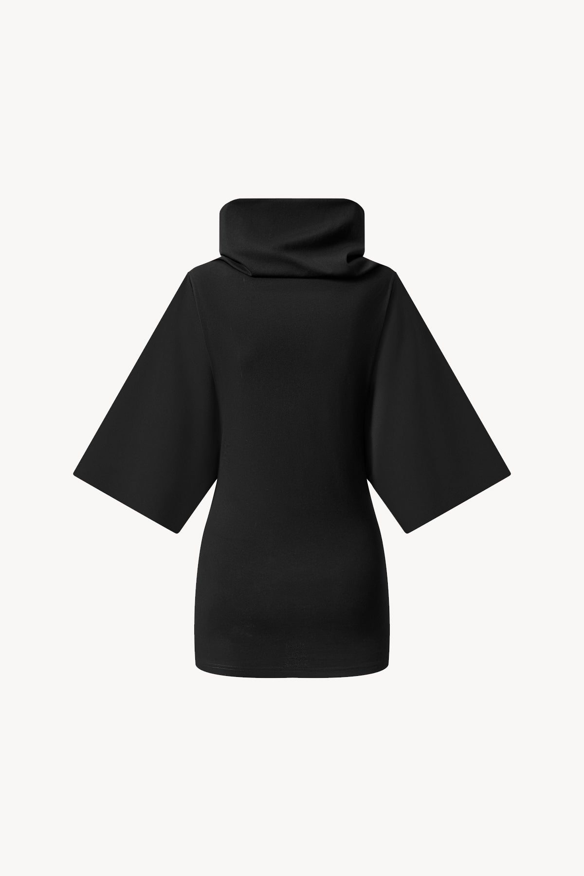 Turtleneck Batwing T-Shirt - Black