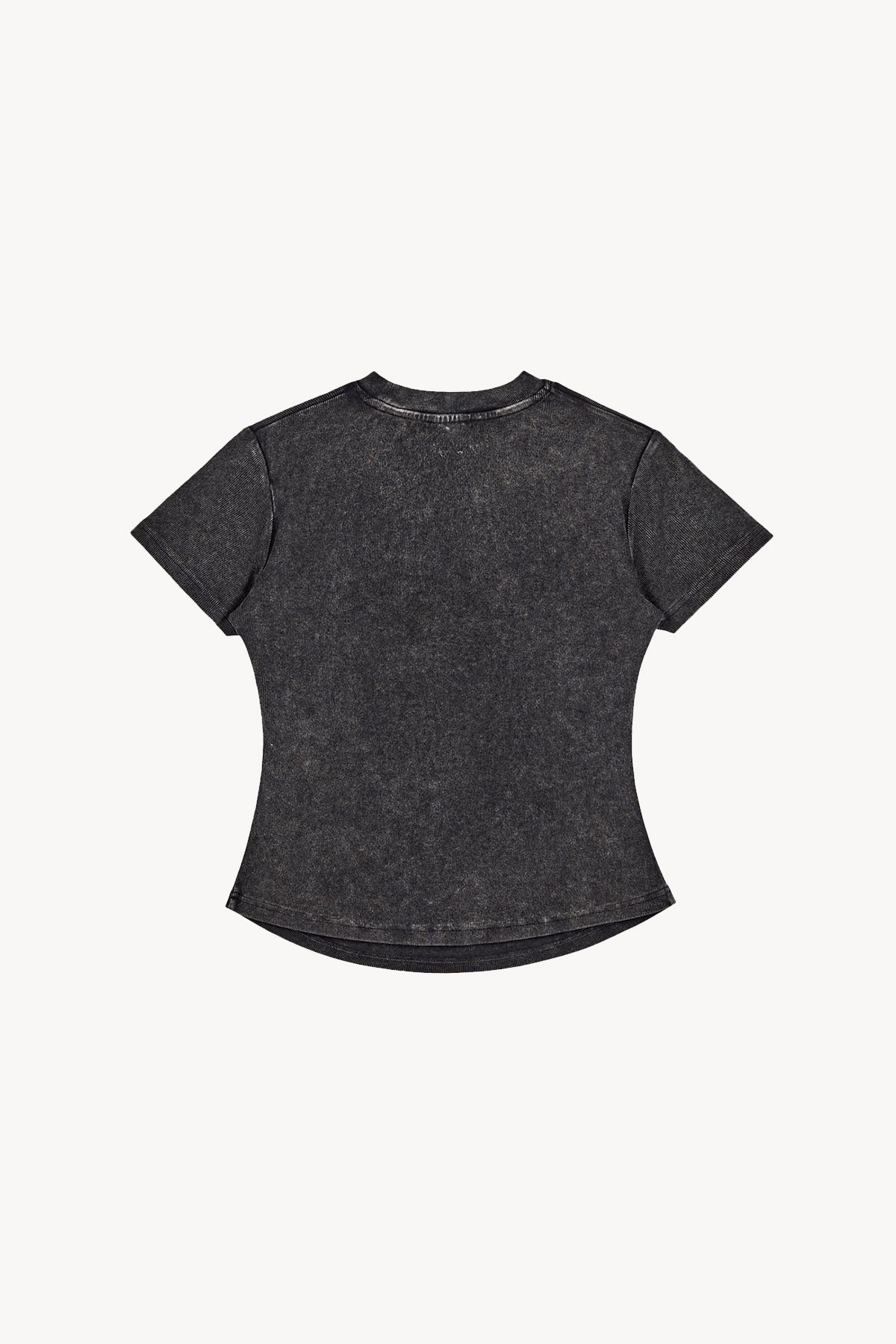 Vintage Washed Bodycon Cotton T-Shirt - Black