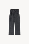 Vintage Washed Waist Pants - Black