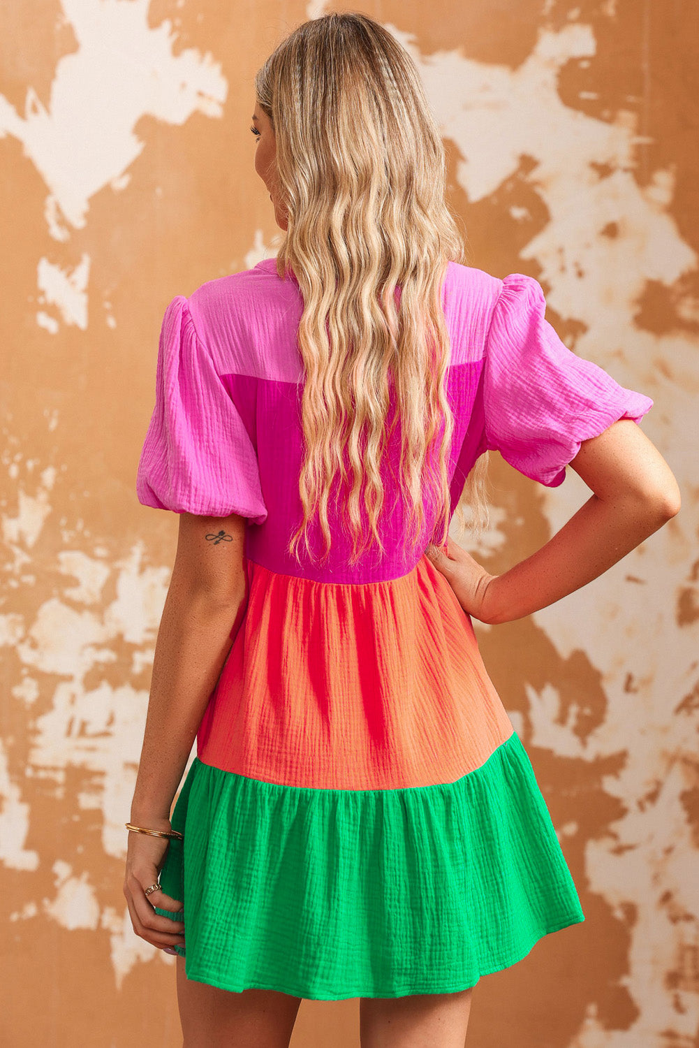 Life Is Art Color Block Mini Dress