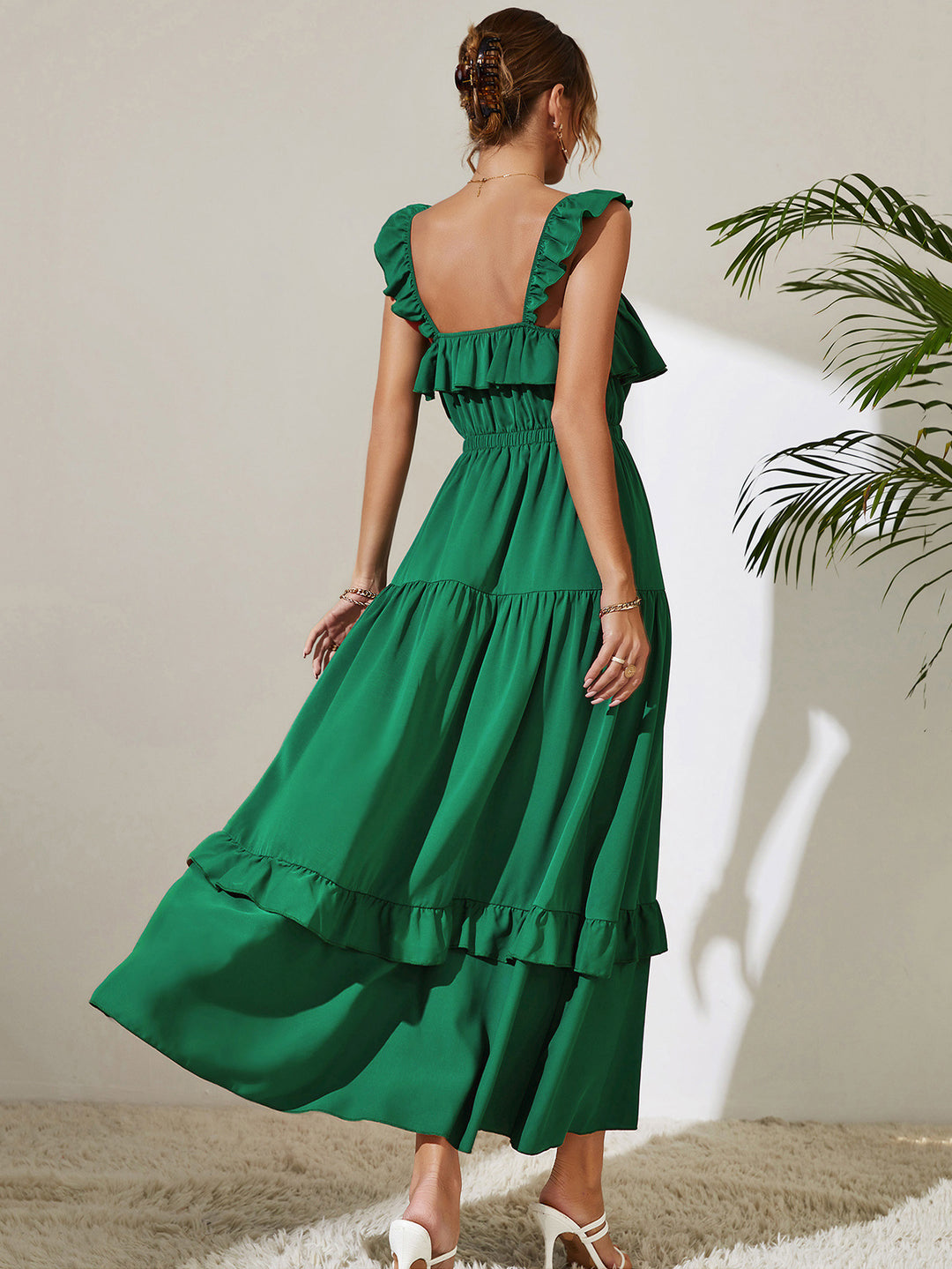 Garden Of Eden Ruffled Maxi Dress