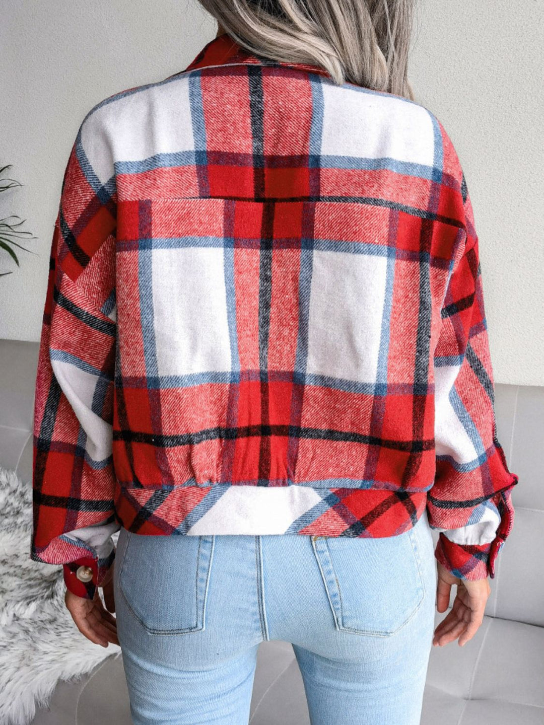 Falling For You Cropped Plaid Jacket