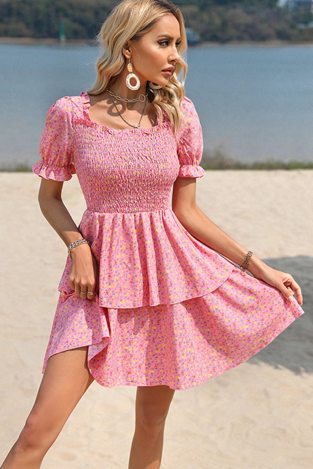 Vacation Time Ditsy Floral Mini Dress